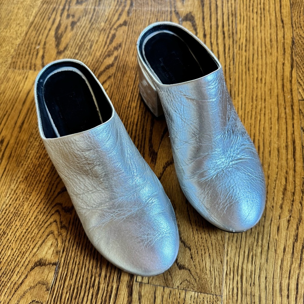 Maison Martin Margiela Silver Mules Metallic Silver - Picture 3 of 7